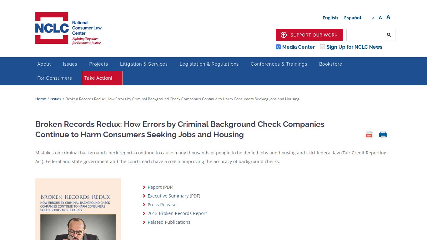 Broken Records Redux: How Errors by Criminal Background Check Companies ...